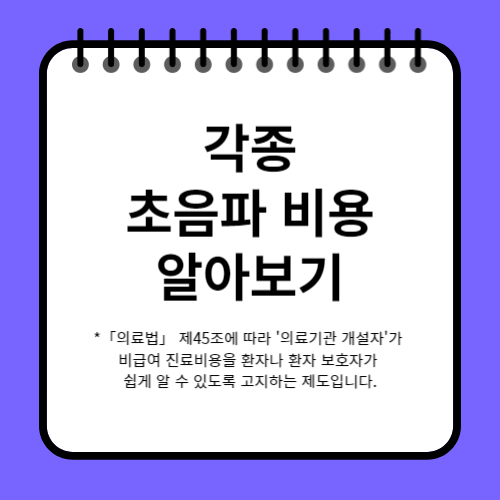 초음파 비용 알아보기