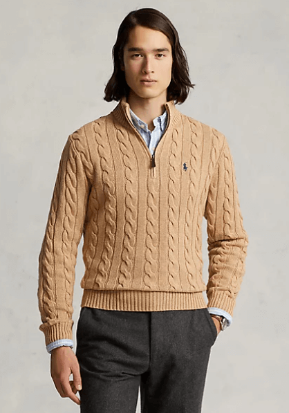 폴로 남성 케이블 니트 코튼 스웨터 색상 및 사이즈 알아보기
