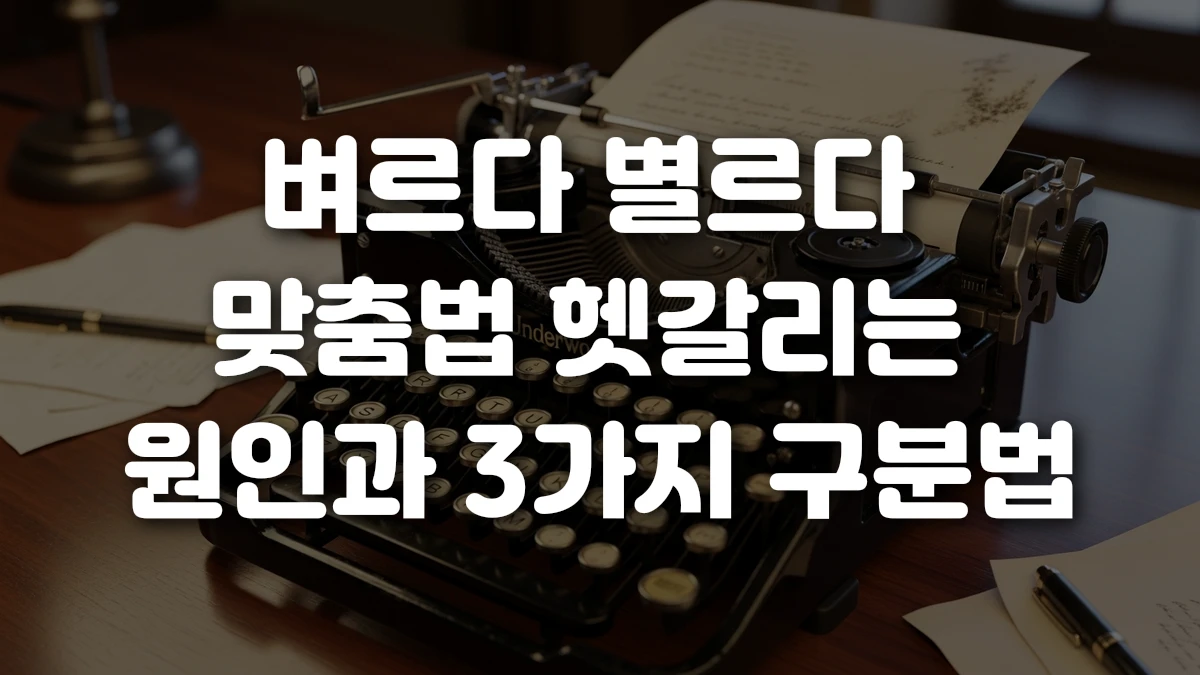 벼르다 별르다 맞춤법 헷갈리는 원인과 3가지 구분법