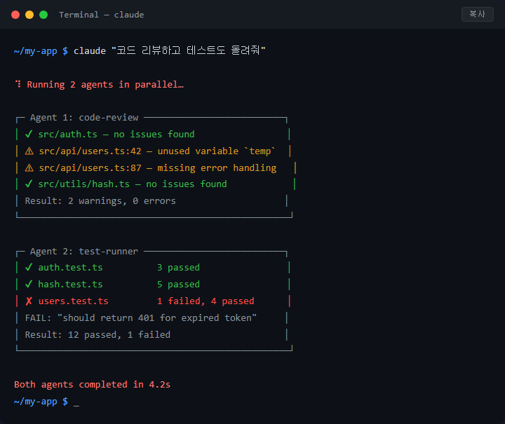 Claude Code 서브에이전트로 병렬 작업 시작하기