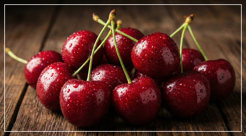 관절 염증 완화에 도움을 주는 안토시아닌이 풍부한 붉은 체리 근접 촬영 이미지