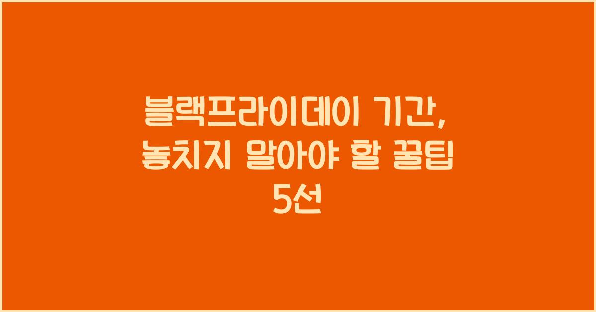 블랙프라이데이 기간