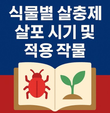 식물별 살충제 살포 시기 및 적용 작물 사진