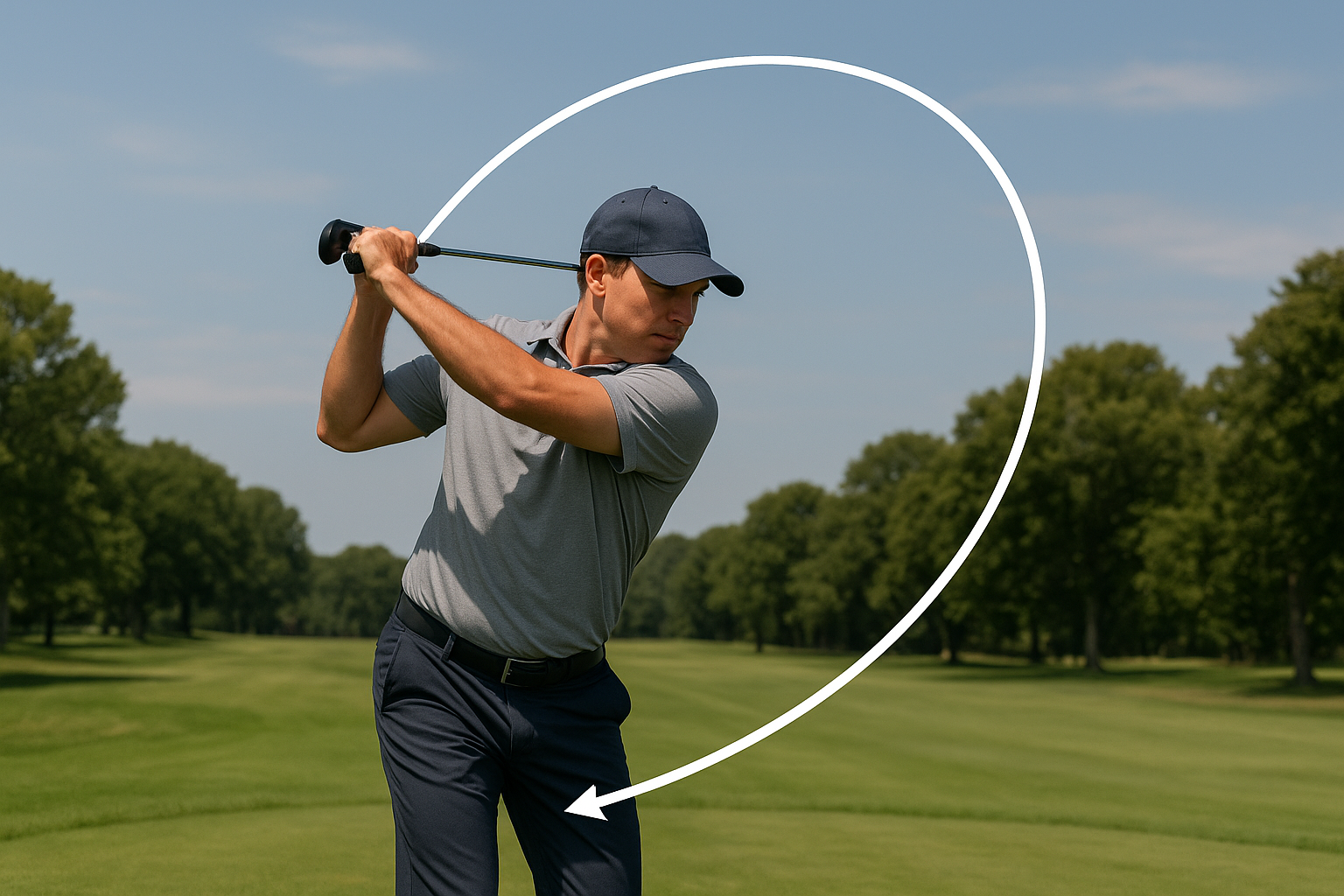 골프 우드페이드 샷 궤도 연습 스윙