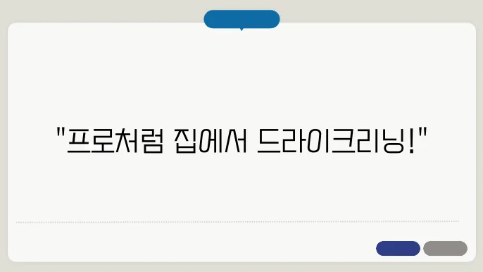 집에서 드라이크리닝 하는법
