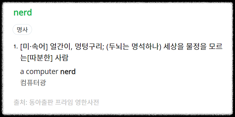 너드 영어 뜻