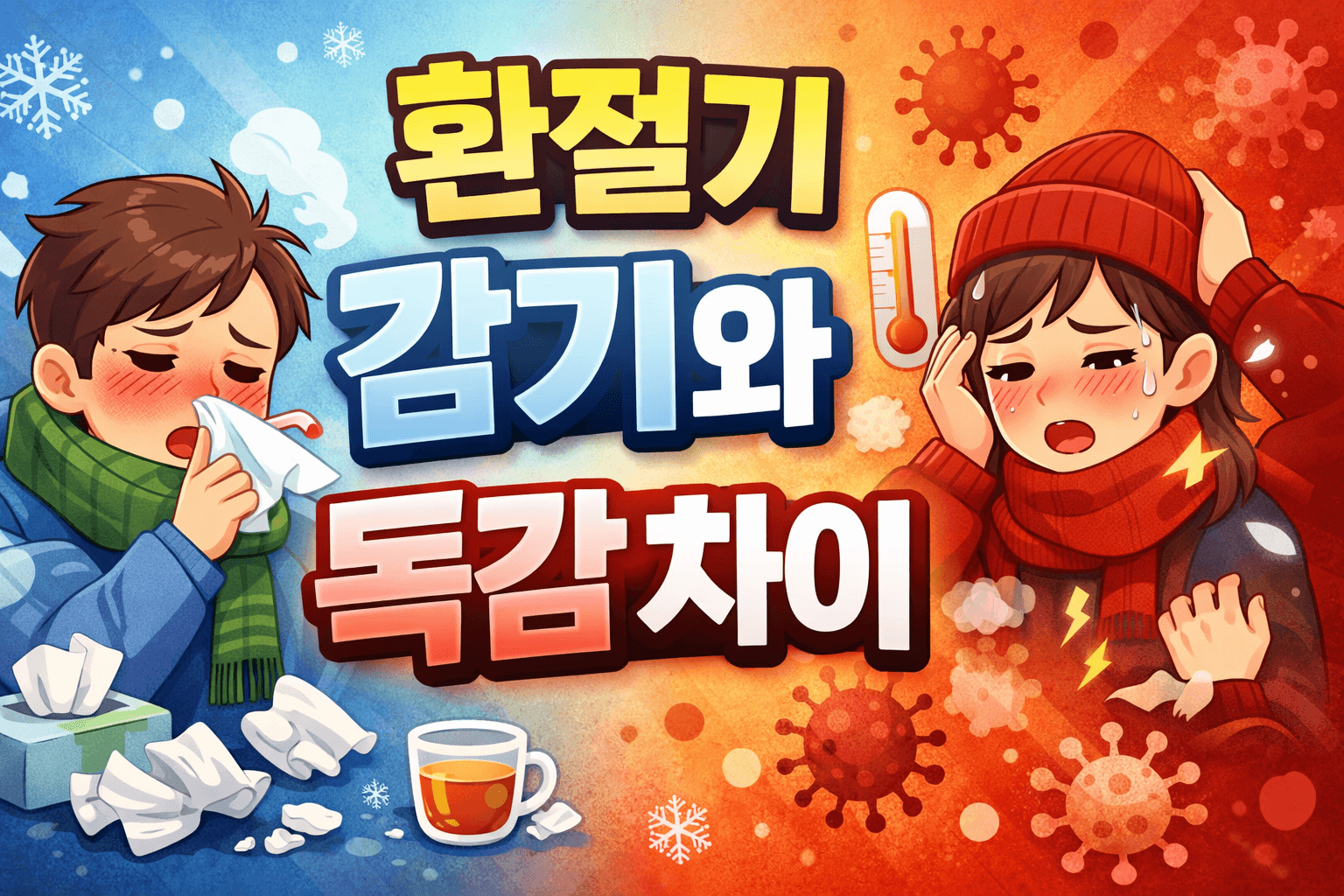 환절기 감기와 독감 차이 완벽 정리: 증상, 원인, 치료 방법까지