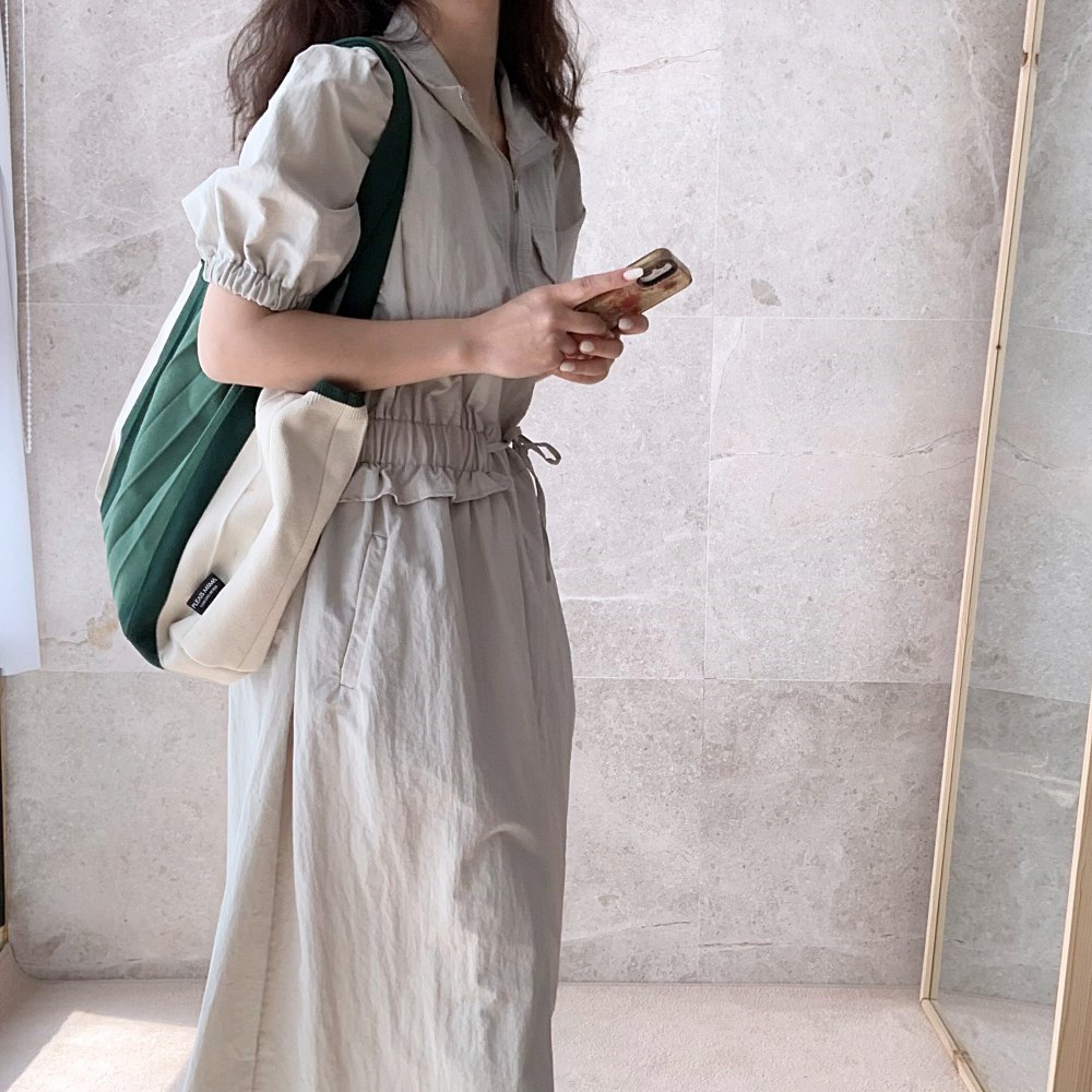아노락원피스 여름원피스 바스락 ootd 여성 롱 빅사이즈 프라다원단 키작녀 원피스