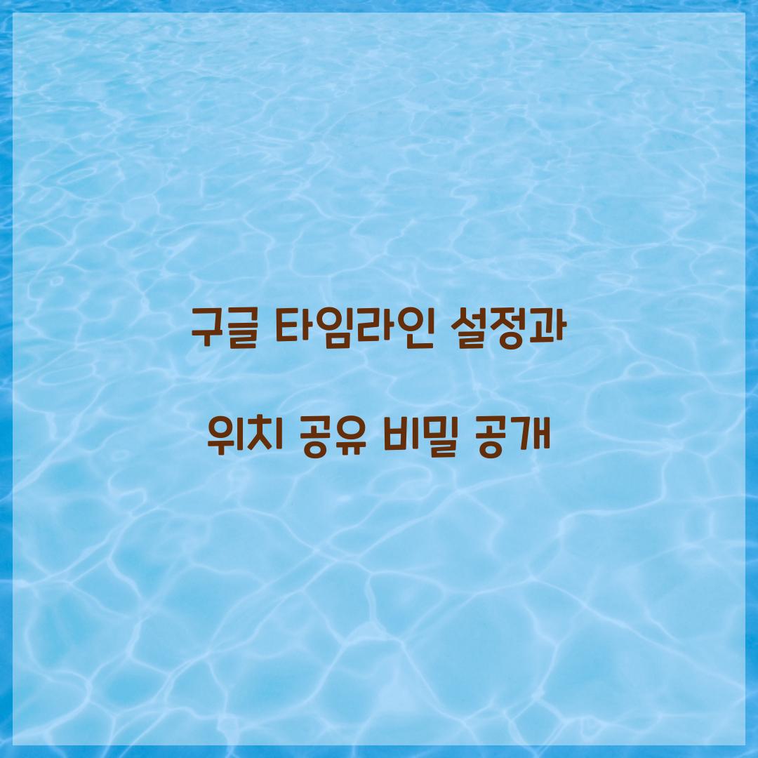 구글 타임라인 설정