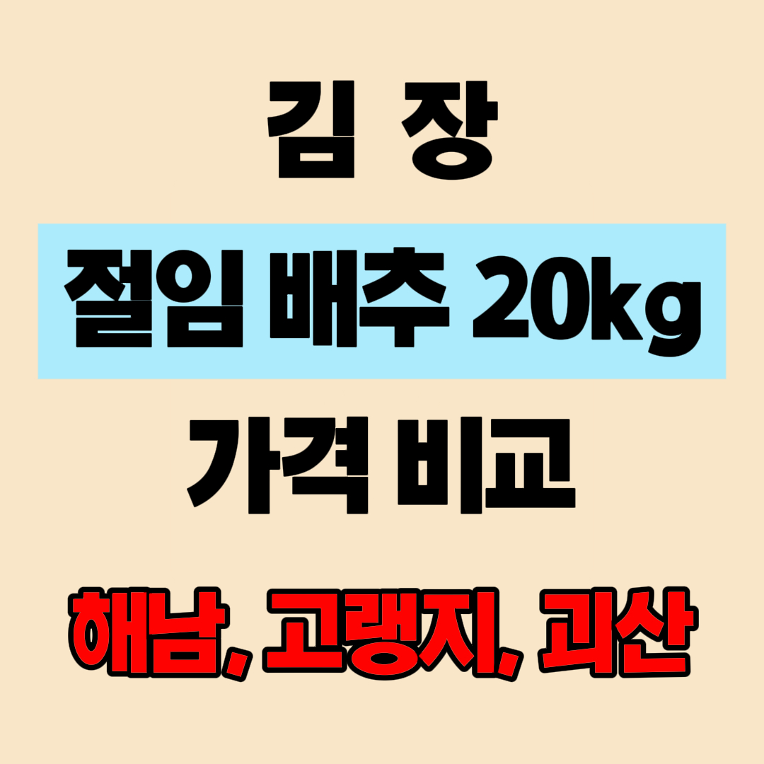 절임배추 20kg 가격 총정리, 해남, 고랭지, 괴산, 최저가 썸네일