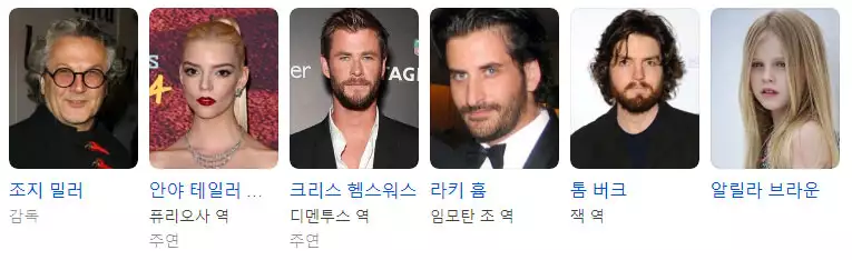 퓨리오사 : 매드맥스 사가 감독과 출연배우