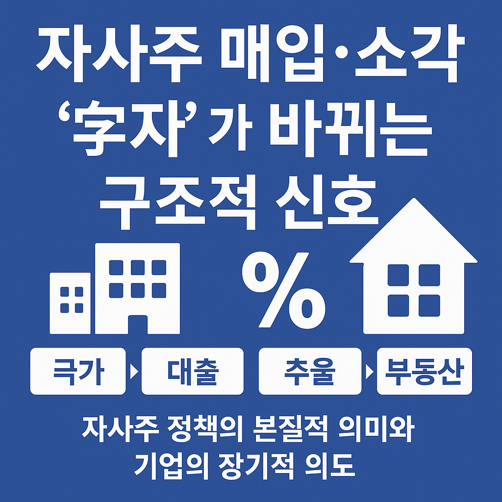 자사주 매입&middot;소각: &lsquo;숫자&rsquo;가 바뀌는 구조적 신호