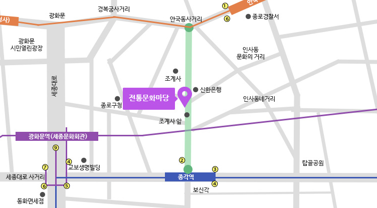 연등회 조계사 앞길 행사장 지도