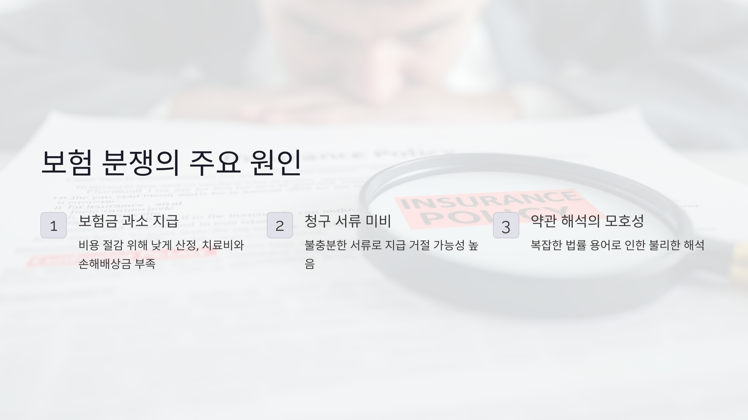 보험 분쟁의 주요 원인