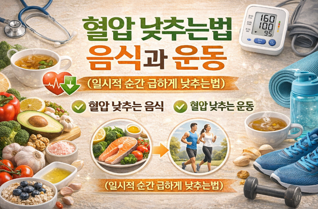 혈압 3분만에 급하게 낮추는 음식과 운동법