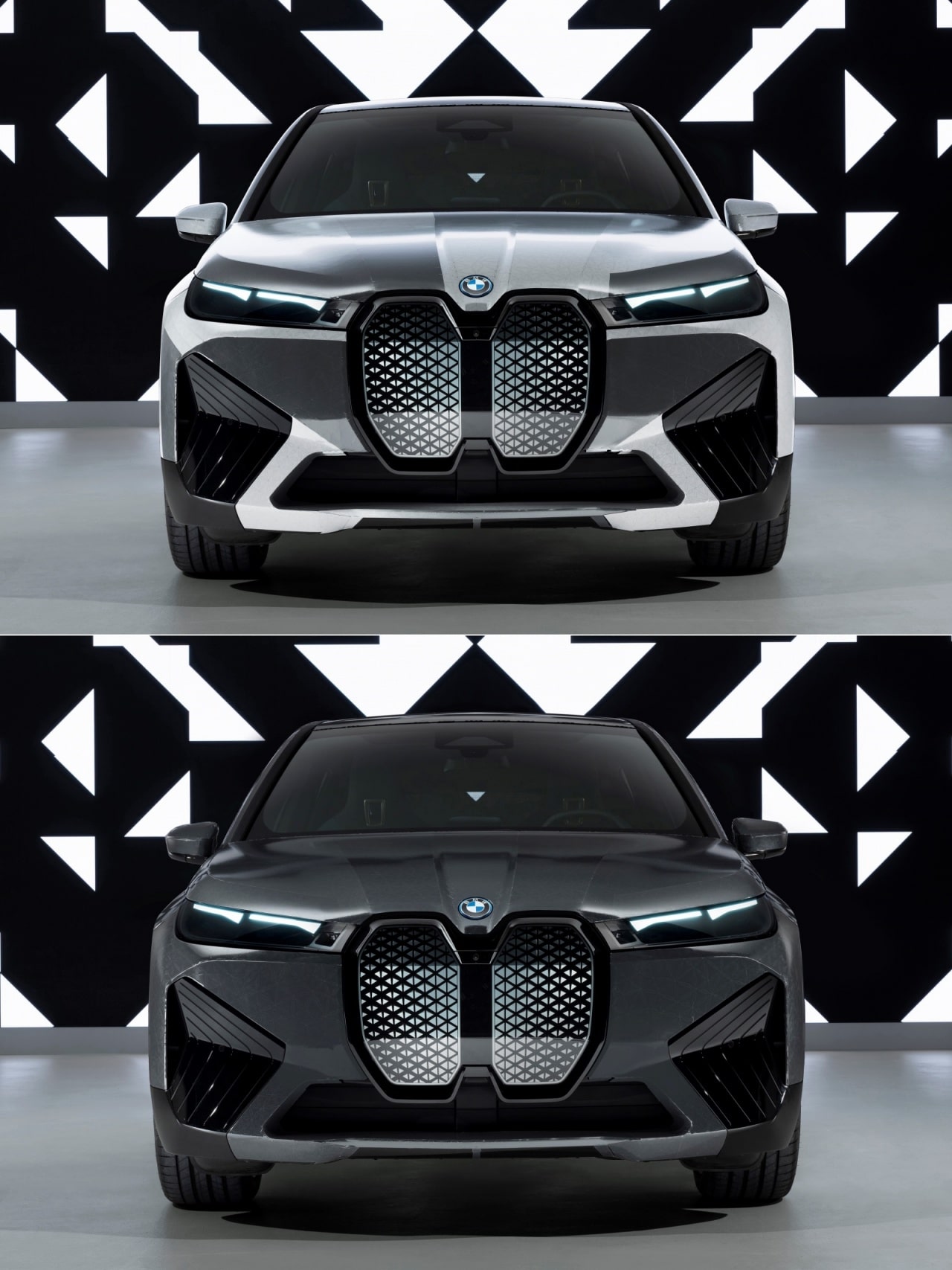 BMW iX 플로우 앞모습입니다. 컬러 카멜레온으로 진화되려면 조금 더 걸릴 겁니다.