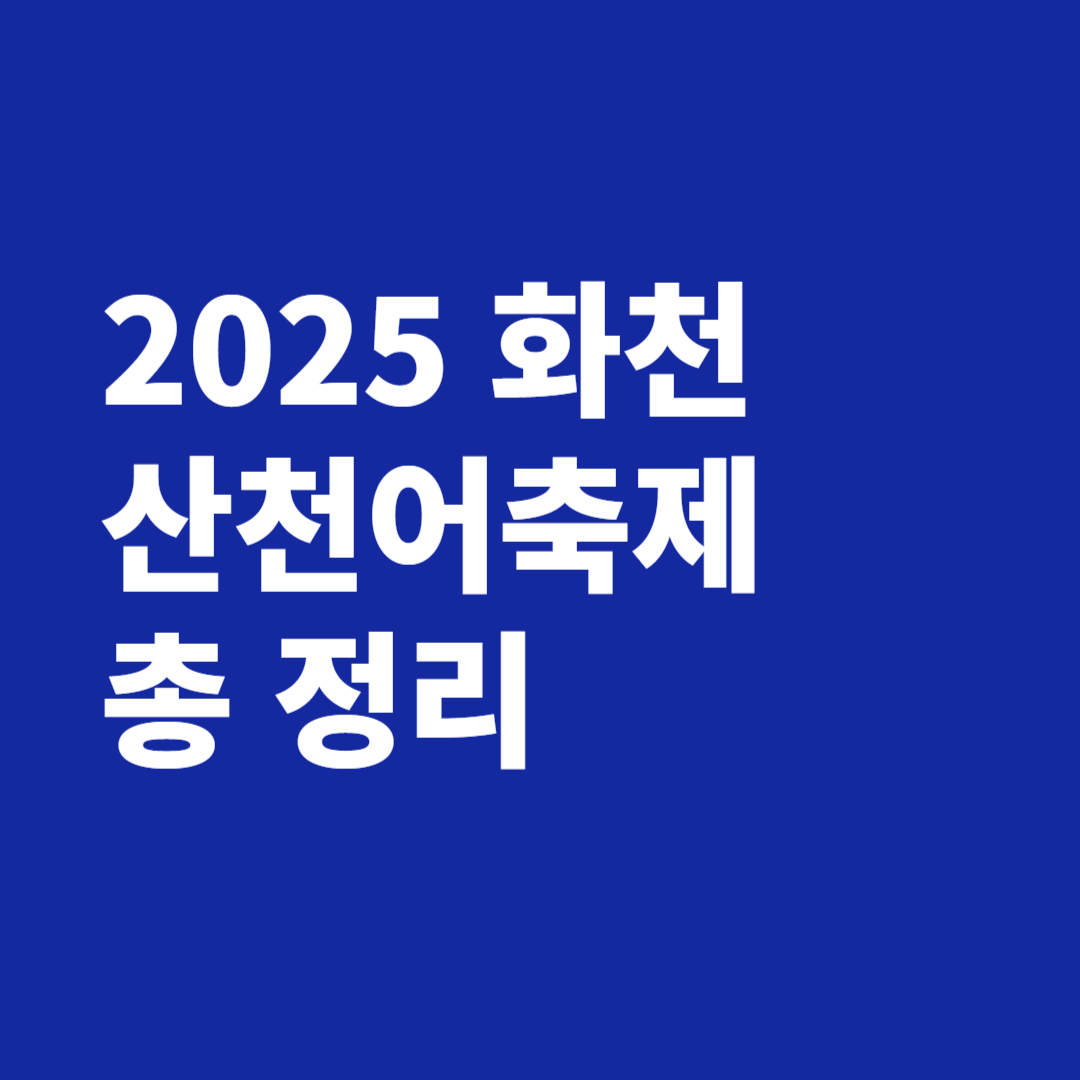 2025 화천 산천어축제 예약 입장료 숙소 일정 주차장