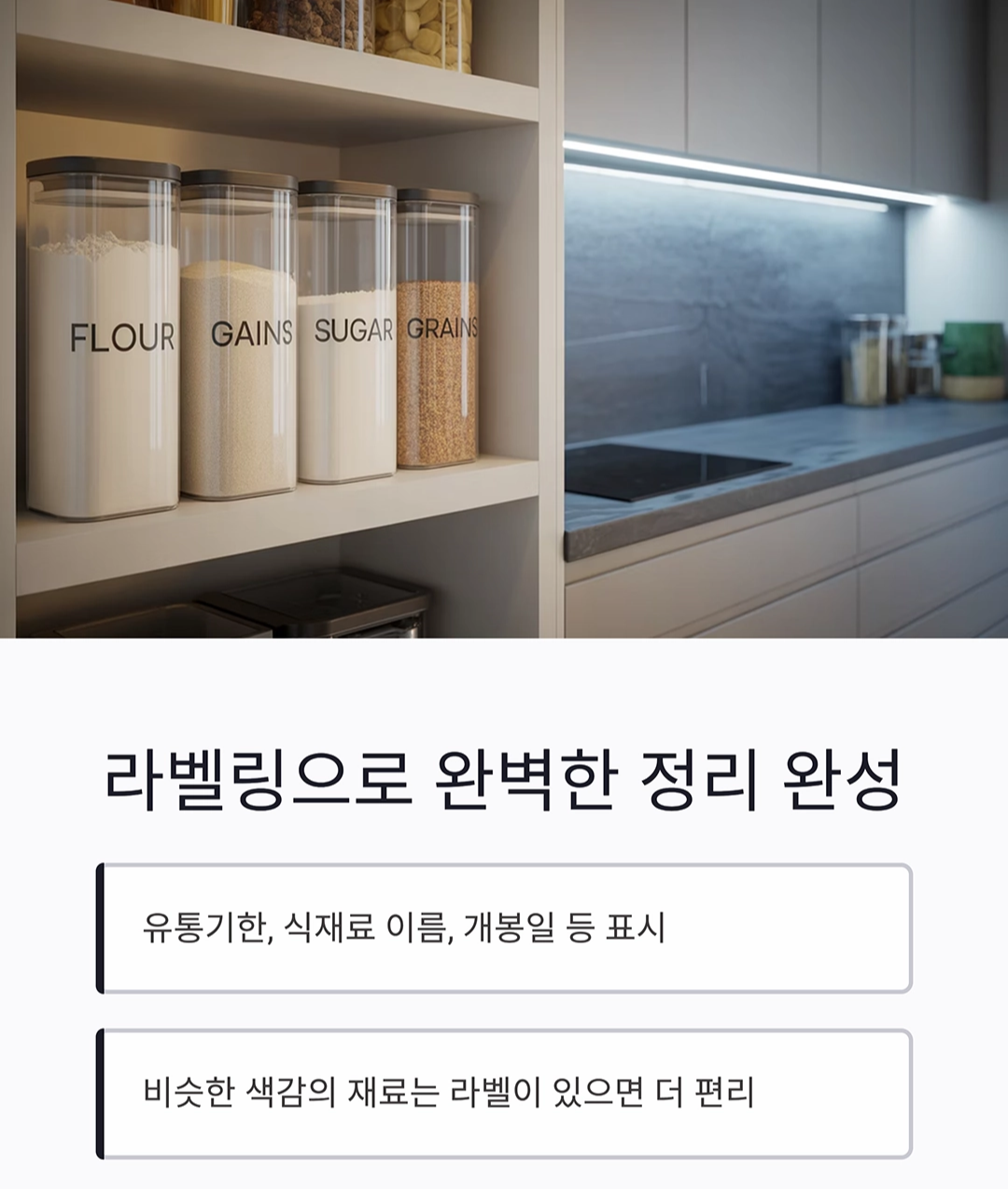 팬트리 정리를 위한 투명 저장용기 똑똑한 활용법