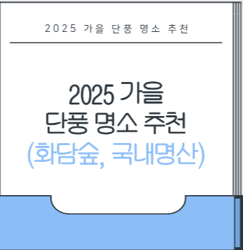 2025 가을 단풍 명소 추천