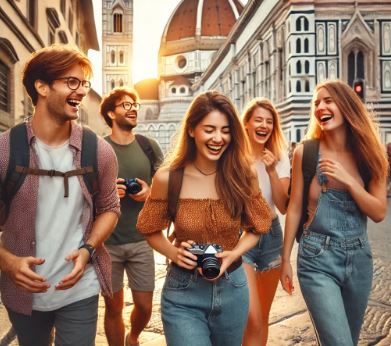 젊은이들 여행 사진