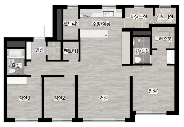  롯데캐슬 위너스포레 84A 타입 평면도