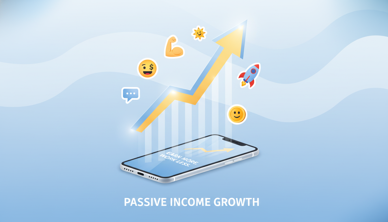 이모티콘 파이프라인을 통한 월 수익 상승 그래프 일러스트