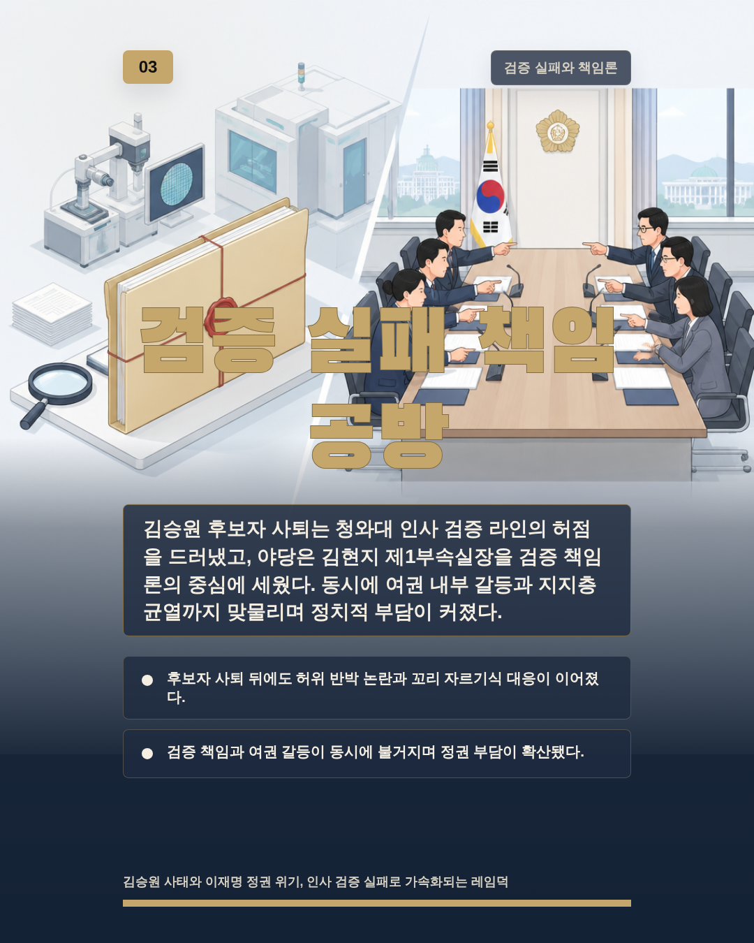 검증 실패 책임 공방