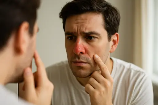 코 주변 붉은 발진, 얼굴에 나타나는 고혈당의 신호!