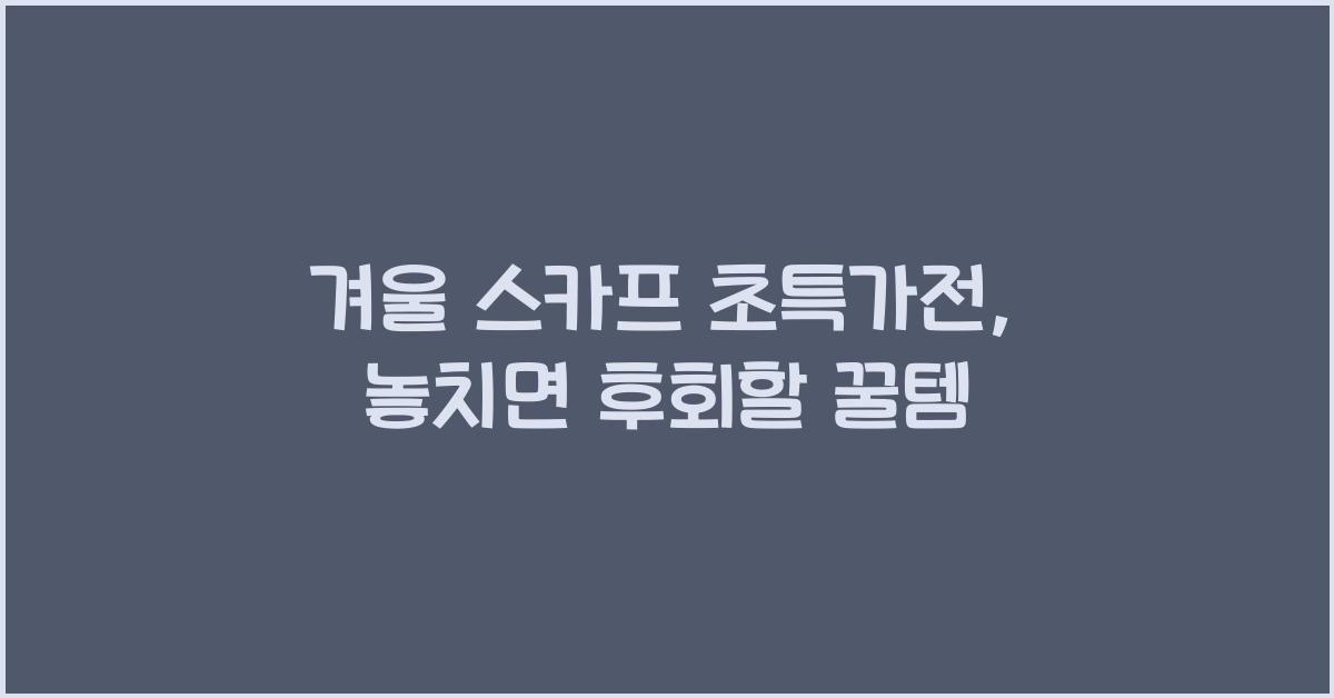 겨울 스카프 초특가전