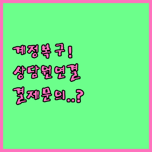 카카오톡 계정 복구와 결제 문의 상담..