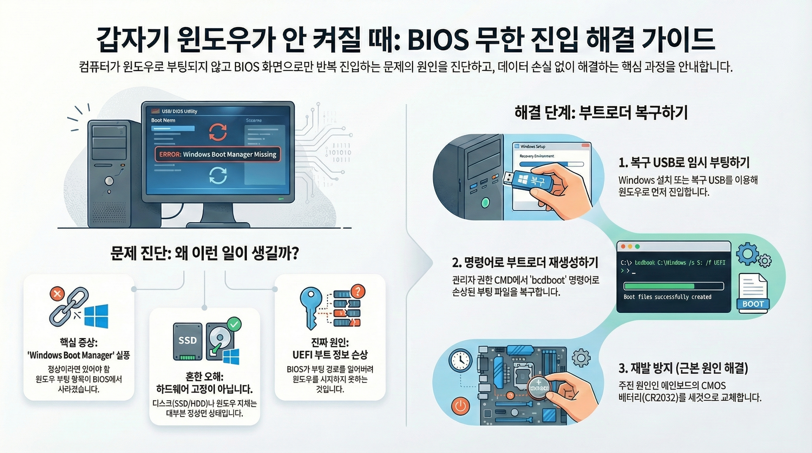 BIOS 무한 반복 Windows Boot Manager 복구