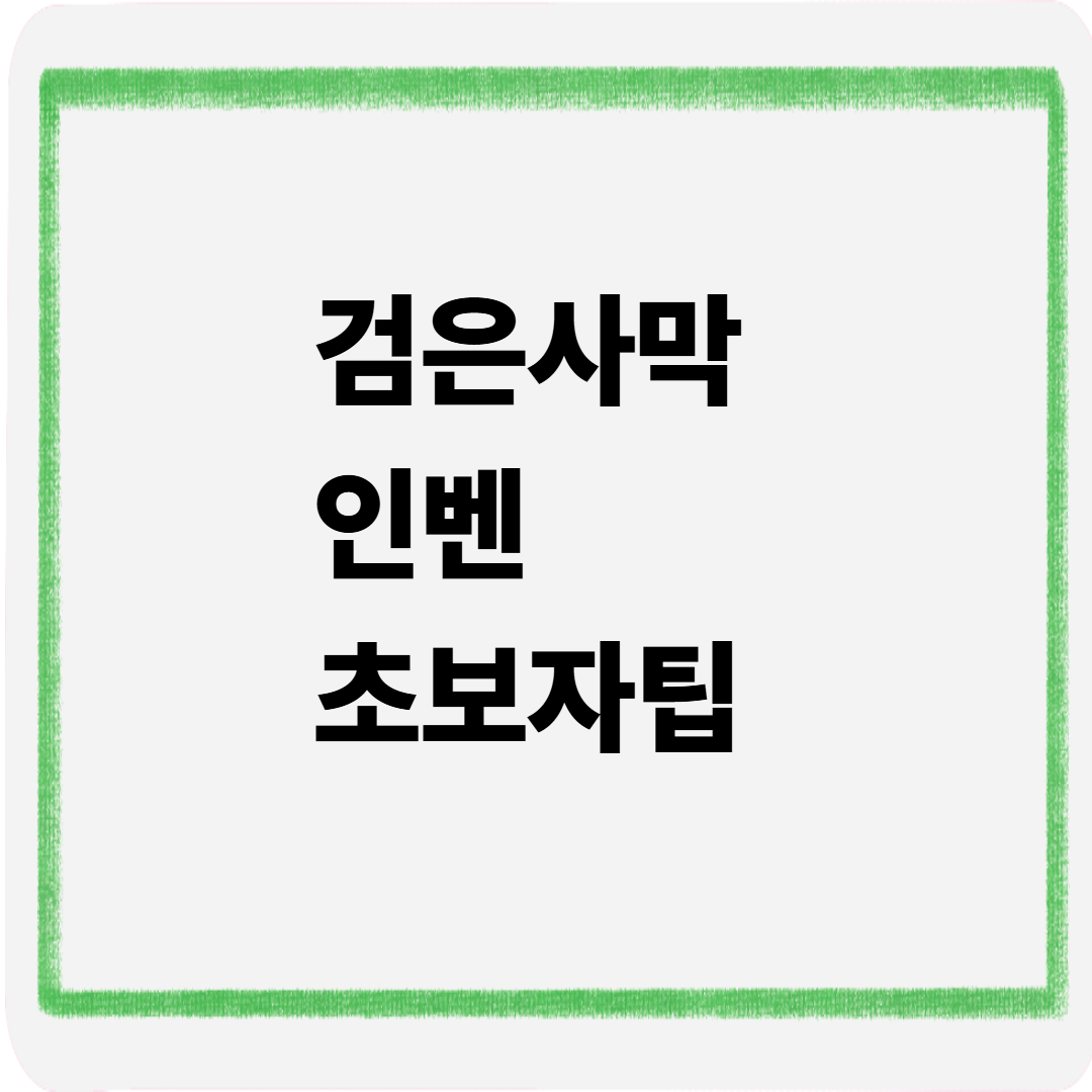 검은사막 인벤 초보자팁