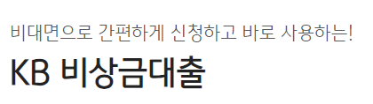 국민은행 KB비상금대출