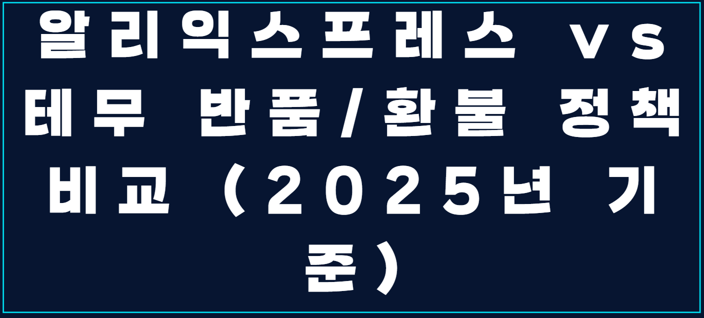알리익스프레스 vs 테무 반품/환불 정책 비교 (2025년 기준) 사진
