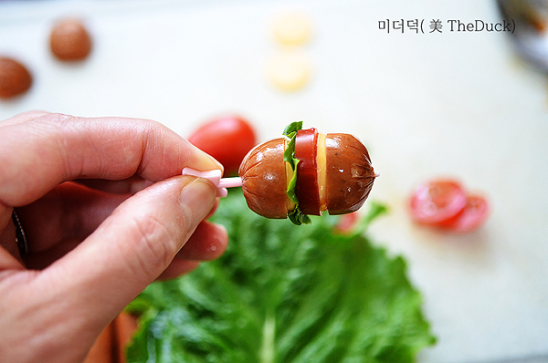 도시락 햄버거 픽 만드는 방법