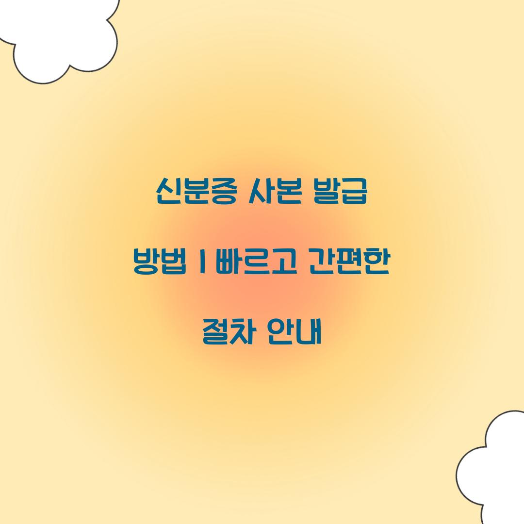 신분증 사본 발급