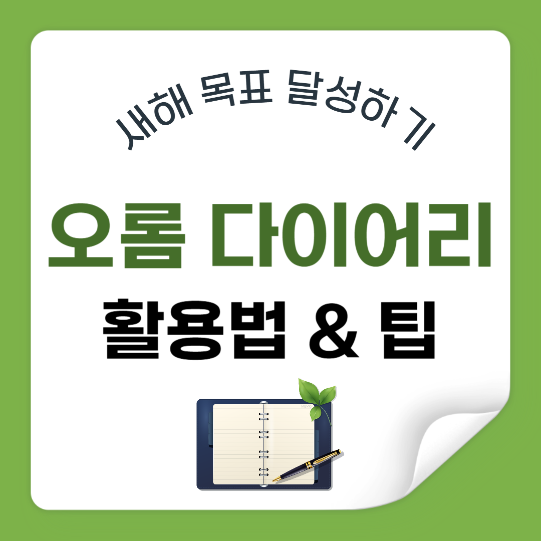 오롬 다이어리로 새해 목표 달성하기: 활용법과 팁