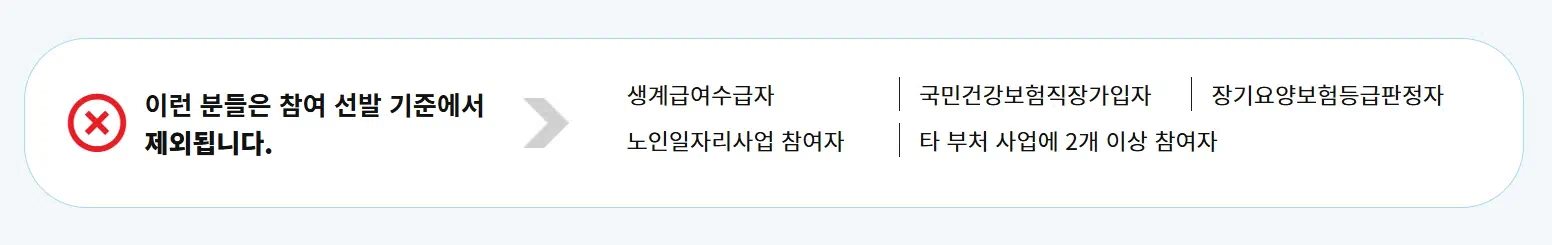 노인일자리 자격 제외되는 요건 정리한 이미지