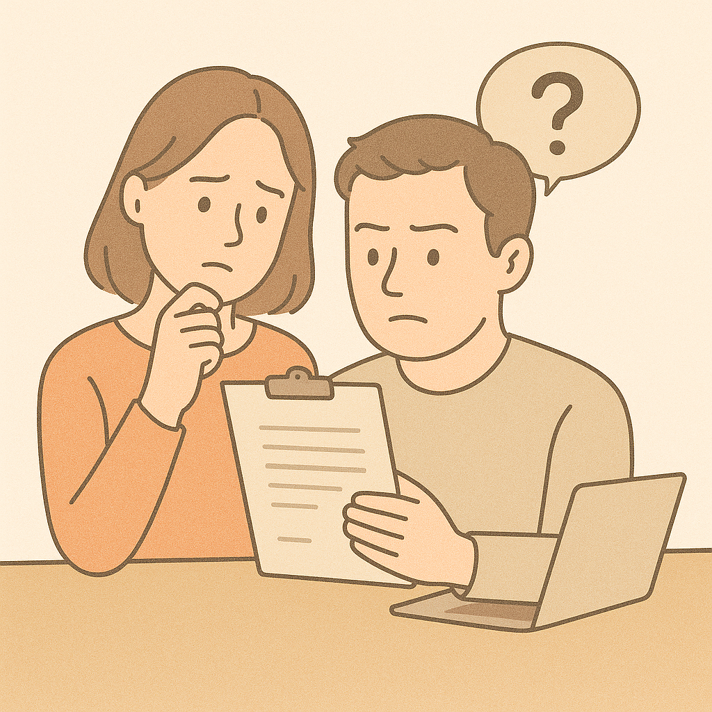 태아보험, 신생아보험 해지 시기와 특약 내용 전환을 고민하는 부모의 모습