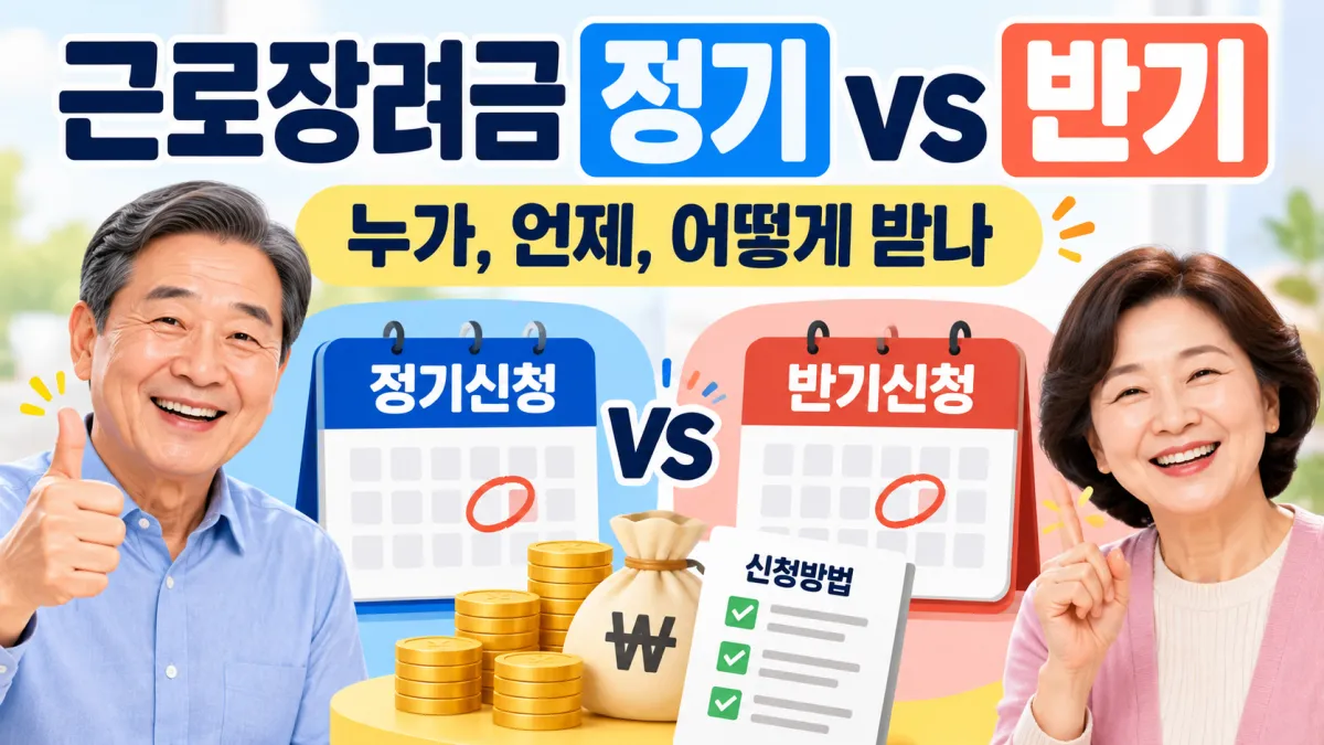 근로장려금 정기신청과 반기신청 차이, 신청할 수 있는 소득 종류와 신청&middot;지급 시기 비교