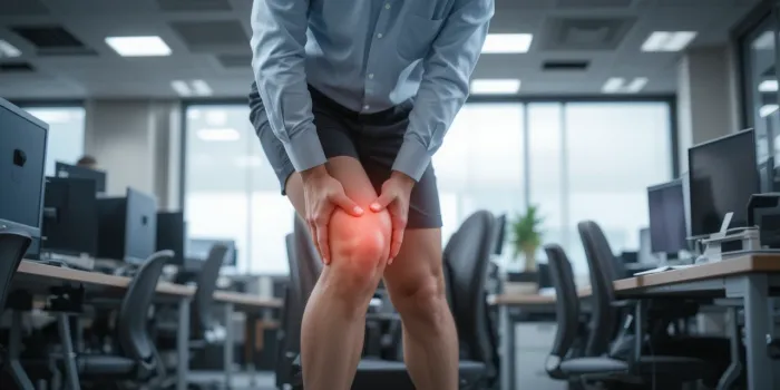 무릎 안쪽 통증으로 의자에서 일어나기 힘든 사무실 상황
