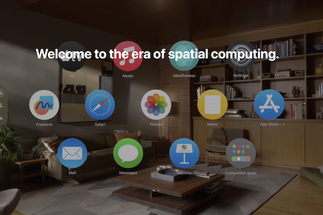 비전 프로 속 앱 화면