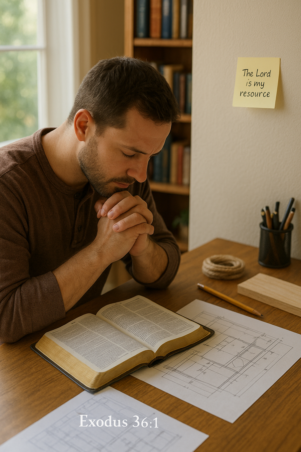 출 36:1 말씀을 따라 하나님께서는 당신의 일을 행하기 위해 필요한 모든 지혜와 지식을 주셨음을 인정하고 하나님의 뜻을 따라 행동하는 것을 실천하는 자가 되도록&amp;#44; 모든 자원이 되시는 주님을 인정하고 찬양하며&amp;#44; 하나님의 뜻을 따라 행동하고 말하는 시도를 하는 모습입니다.