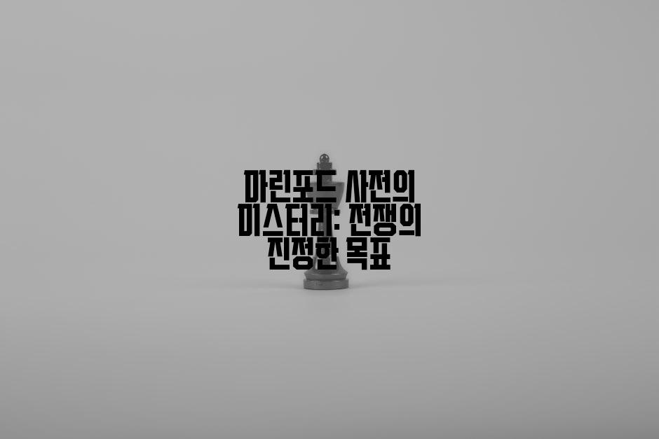 마린포드 사전의 미스터리: 전쟁의 진정한 목표