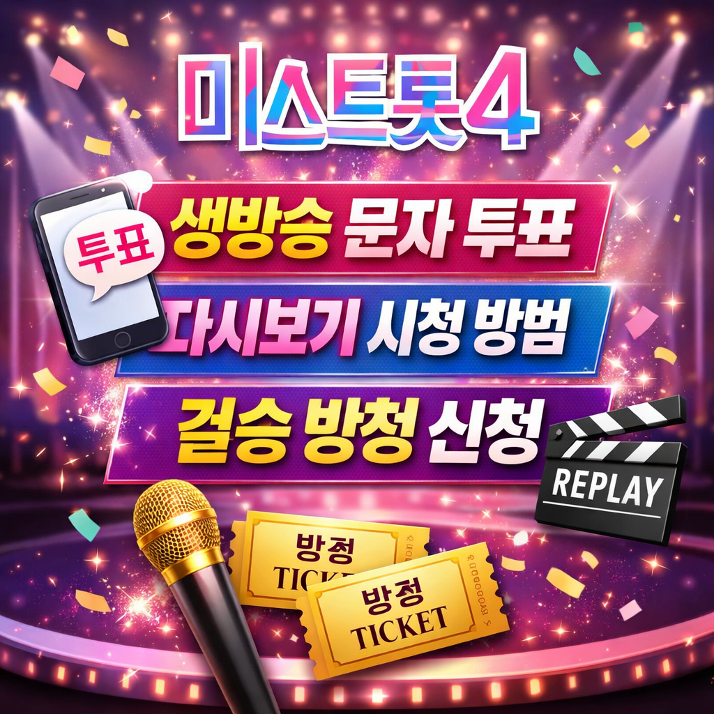 미스트롯4 생방송 문자 투표 다시보기 시청 방법 결승 방청 신청
