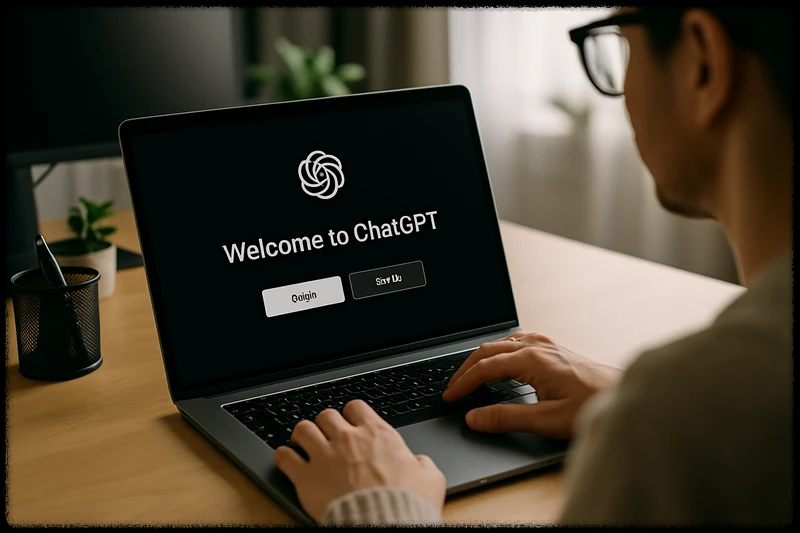 ChatGPT 회원가입 페이지를 보는 사용자의 모습