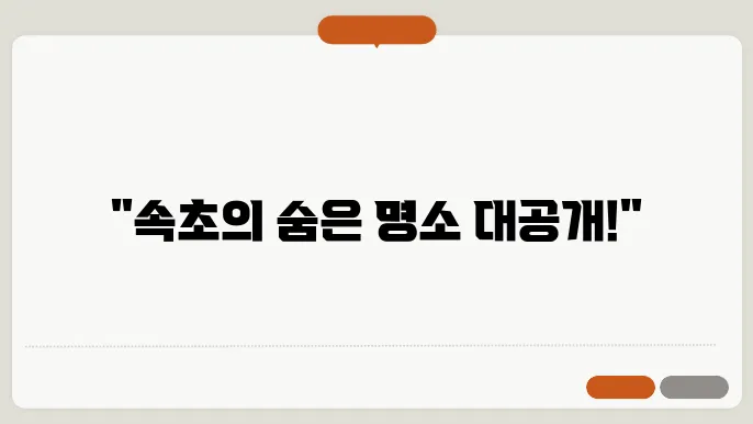 속초 가볼만한 곳 추천 top10
