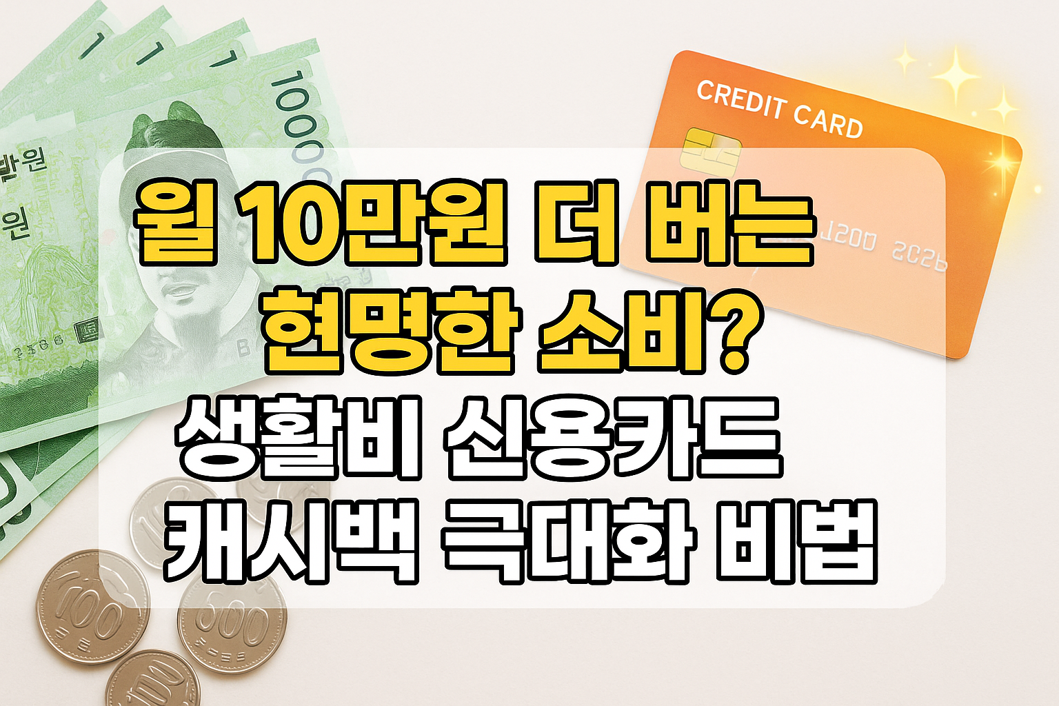 월 10만원 더 버는 현명한 소비? 생활비 신용카드 캐시백 극대화 비법
