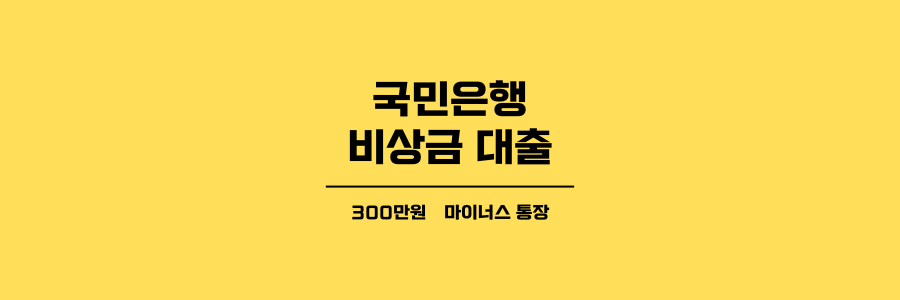 국민은행 비상금 대출 제목이미지
