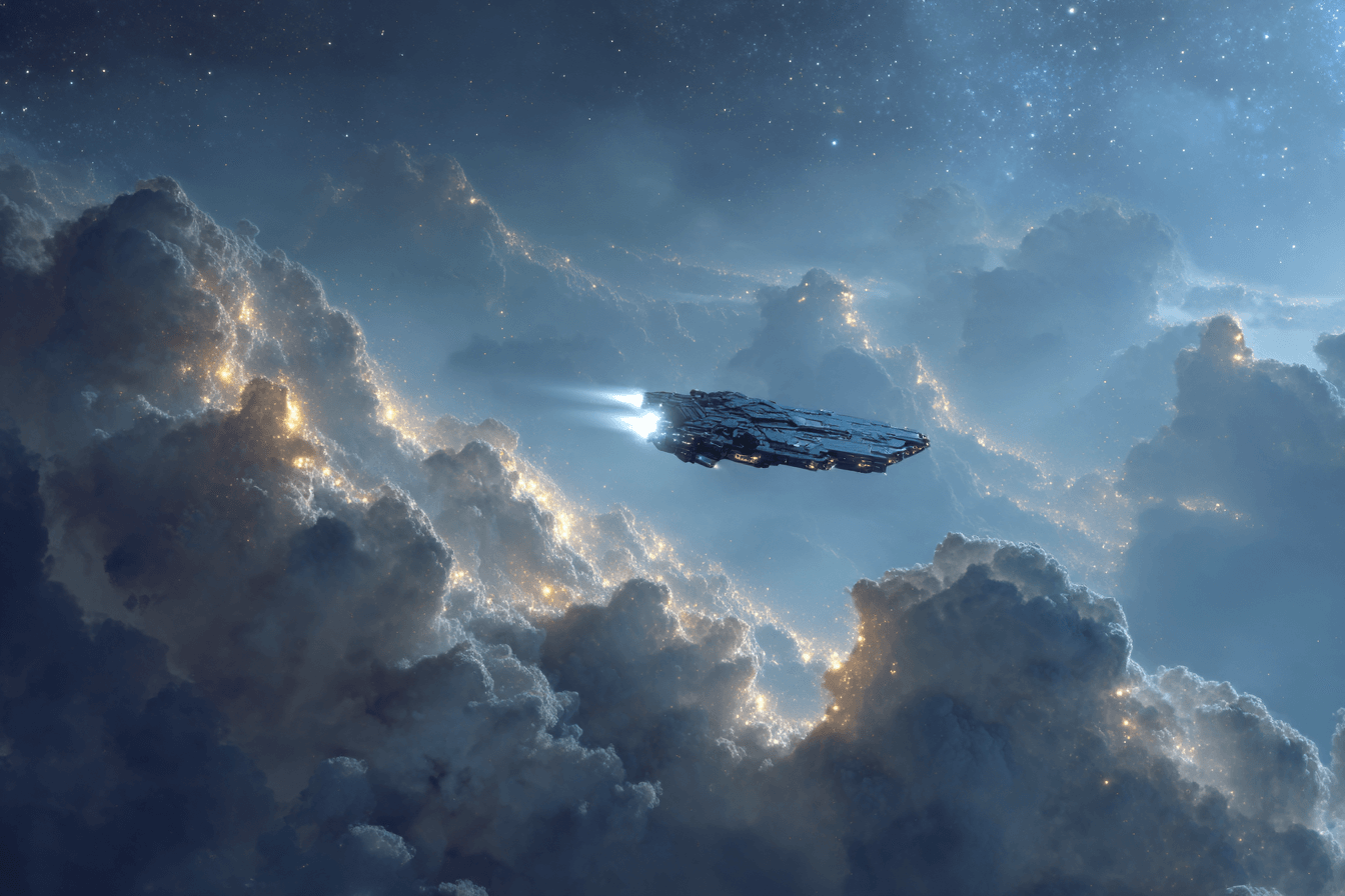 행성을-비행중인-우주선